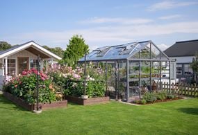 Exempelbild: Green Room Classic växthus, 15 m², Metallic Grey RAL 9008